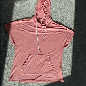 Casual Pink Hooded Sweatshirt for Women